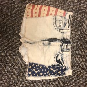American Flag jean shorts